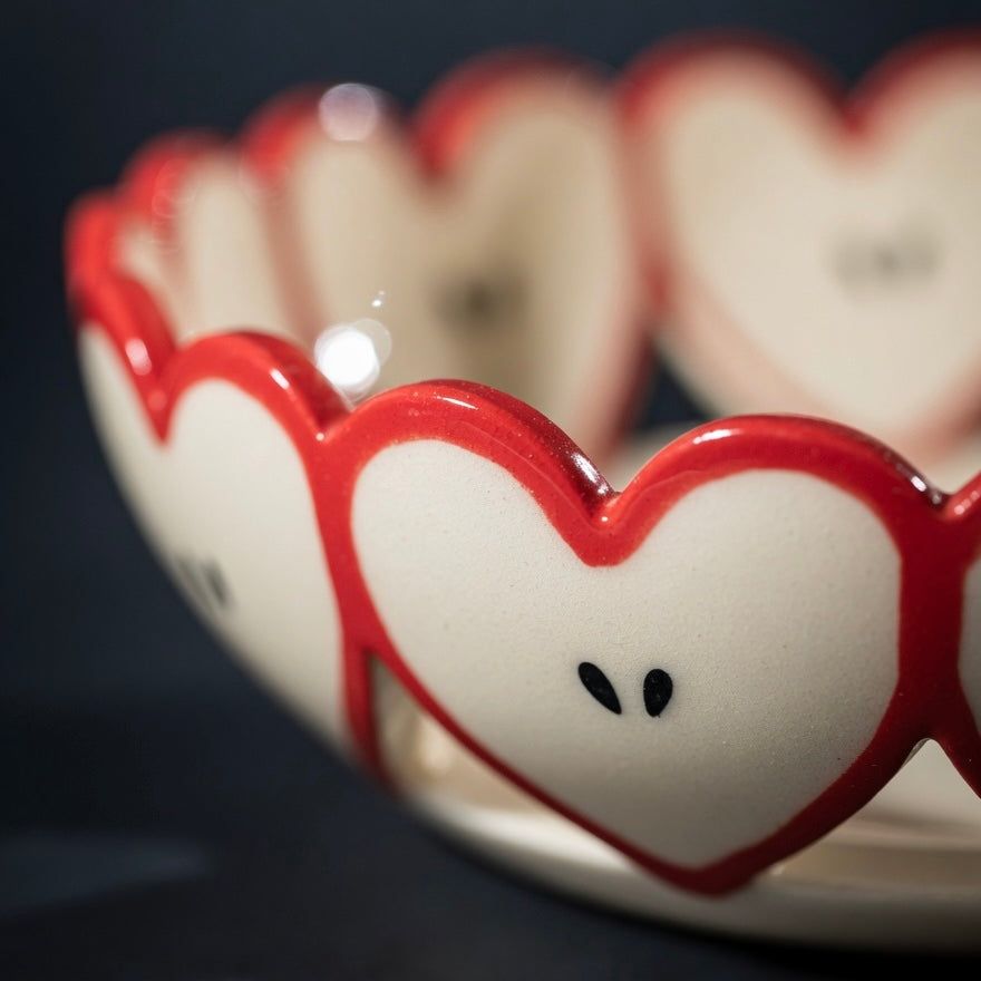 Apple Heart Fruit Basket - Red