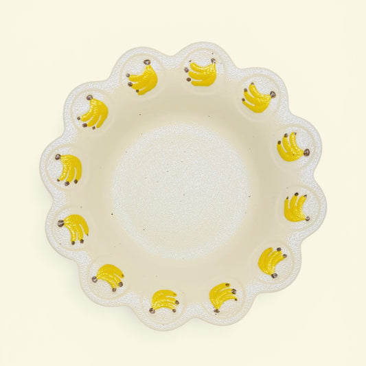 Banana Scalloped Serving Bowl