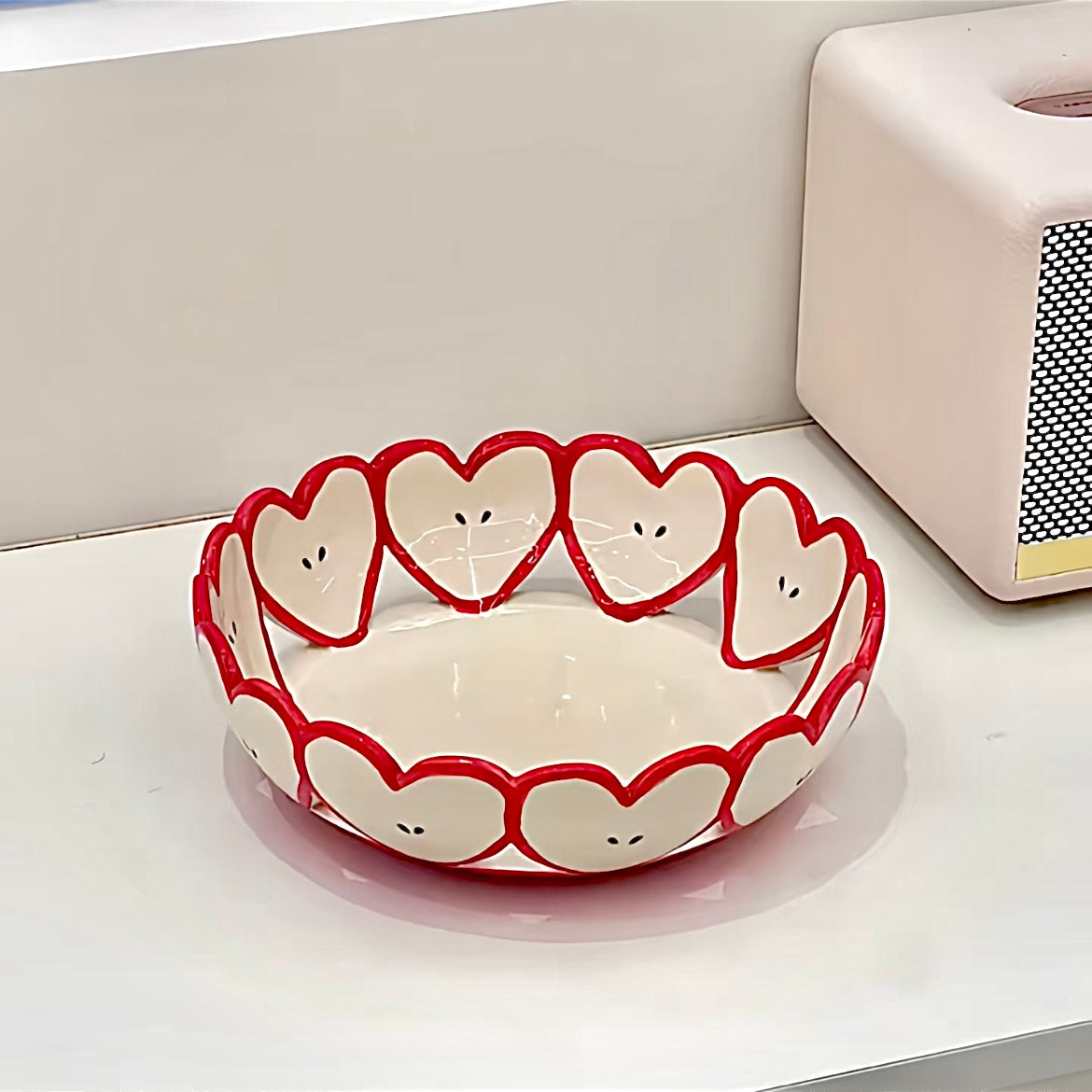 Apple Heart Fruit Basket - Red