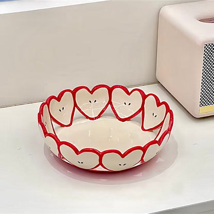 Apple Heart Fruit Basket - Red