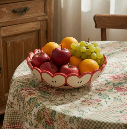 Apple Heart Fruit Basket - Red