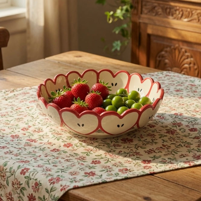 Apple Heart Fruit Basket - Red