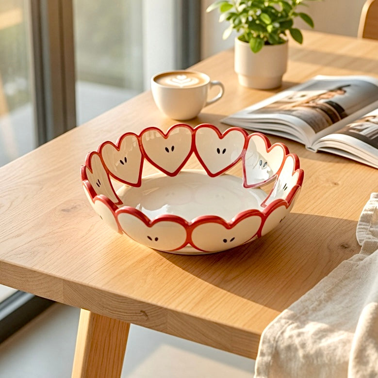 Apple Heart Fruit Basket - Red