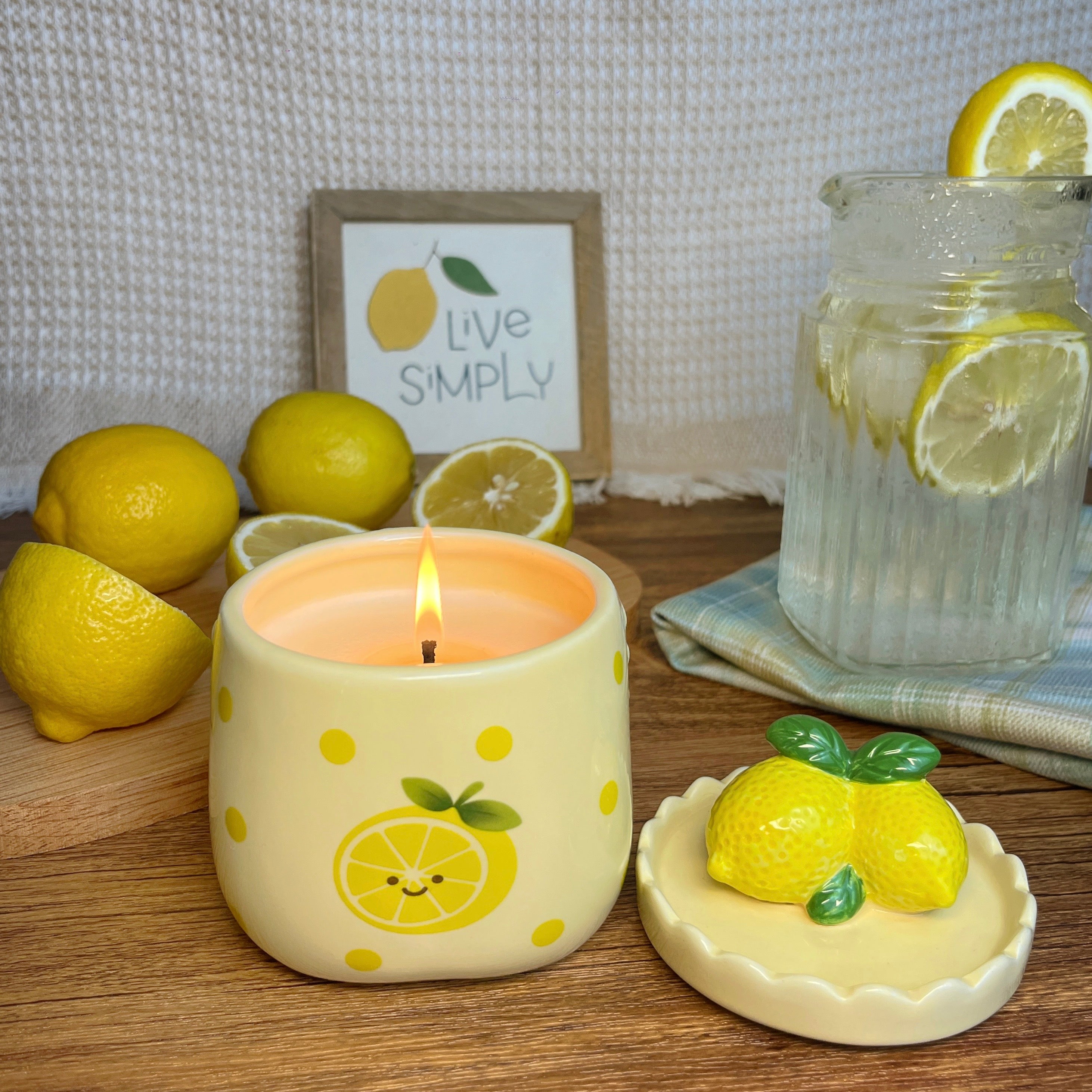 Sugared Lemon Zest | Fruit-Inspired Ceramic Soy Candle – Graces Design