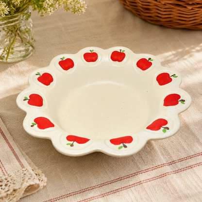 Apple Scalloped Serving Bowl
