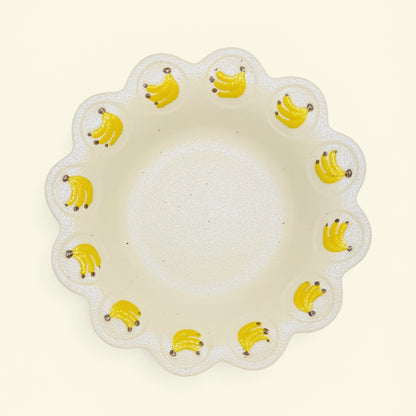 Banana Scalloped Serving Bowl
