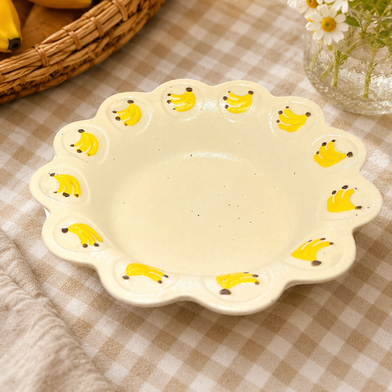 Banana Scalloped Serving Bowl