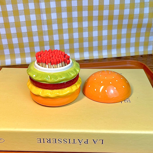Ceramic Cheeseburger Match Holder