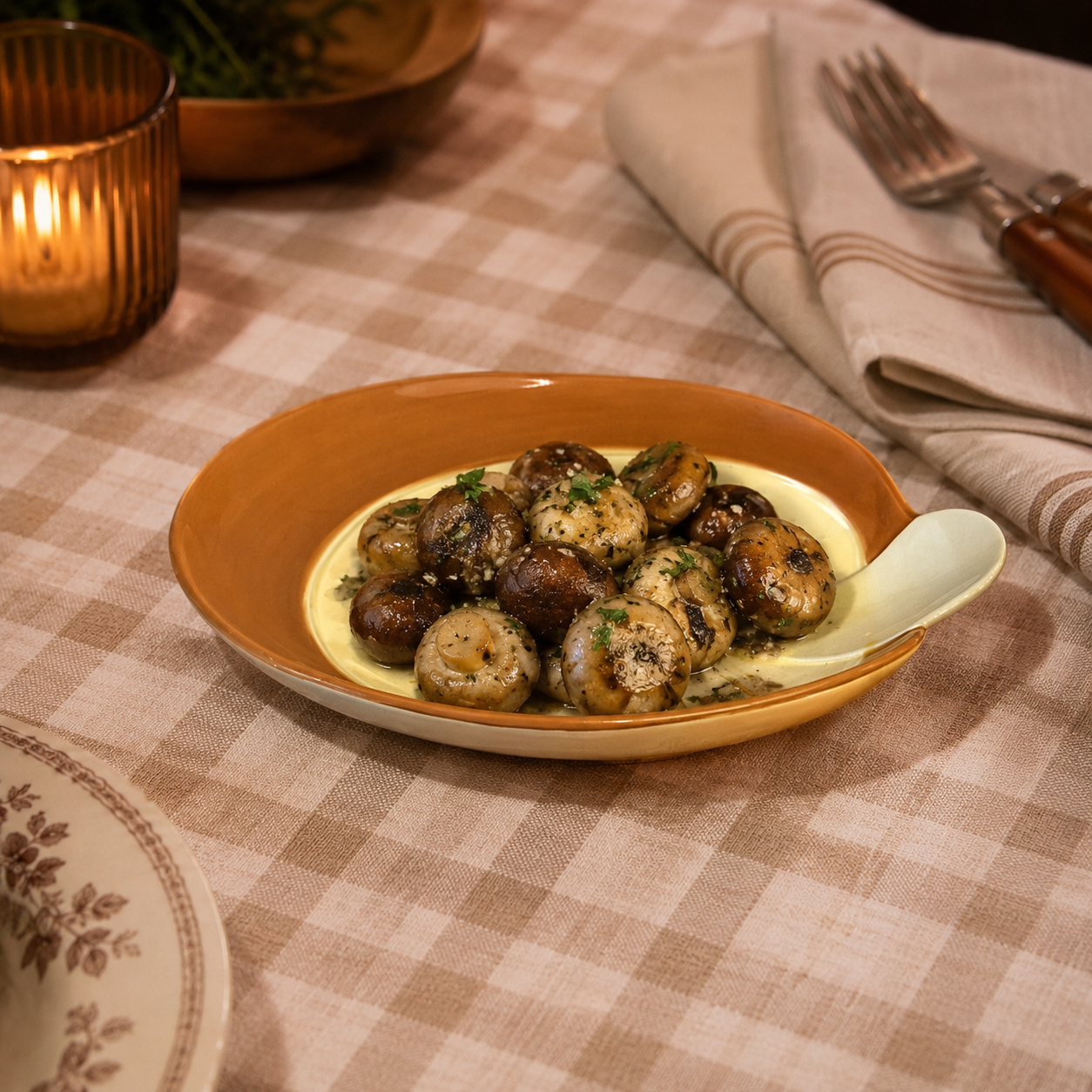 Cottage Mushroom Ceramic Serving Plate