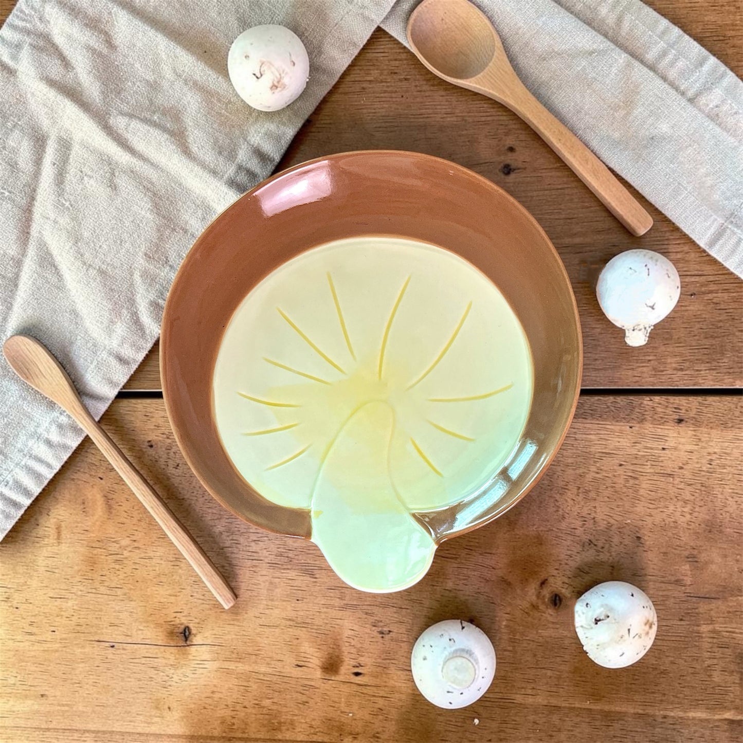 Cottage Mushroom Ceramic Serving Plate