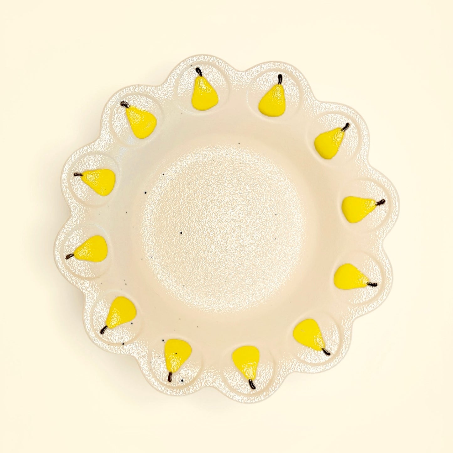 Pear Scalloped Serving Bowl