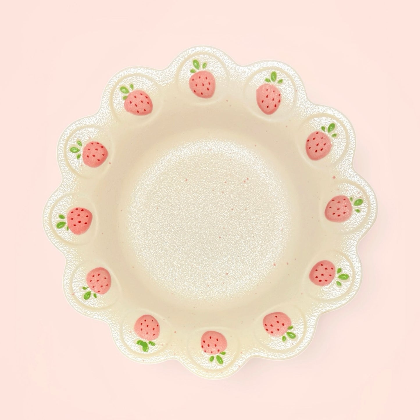 Strawberry Scalloped Serving Bowl